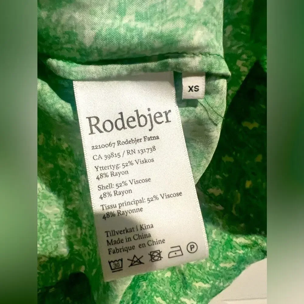 NWOT Rodebjer Hayly Maxi Skirt XS (fits up to Med IMO) green and white